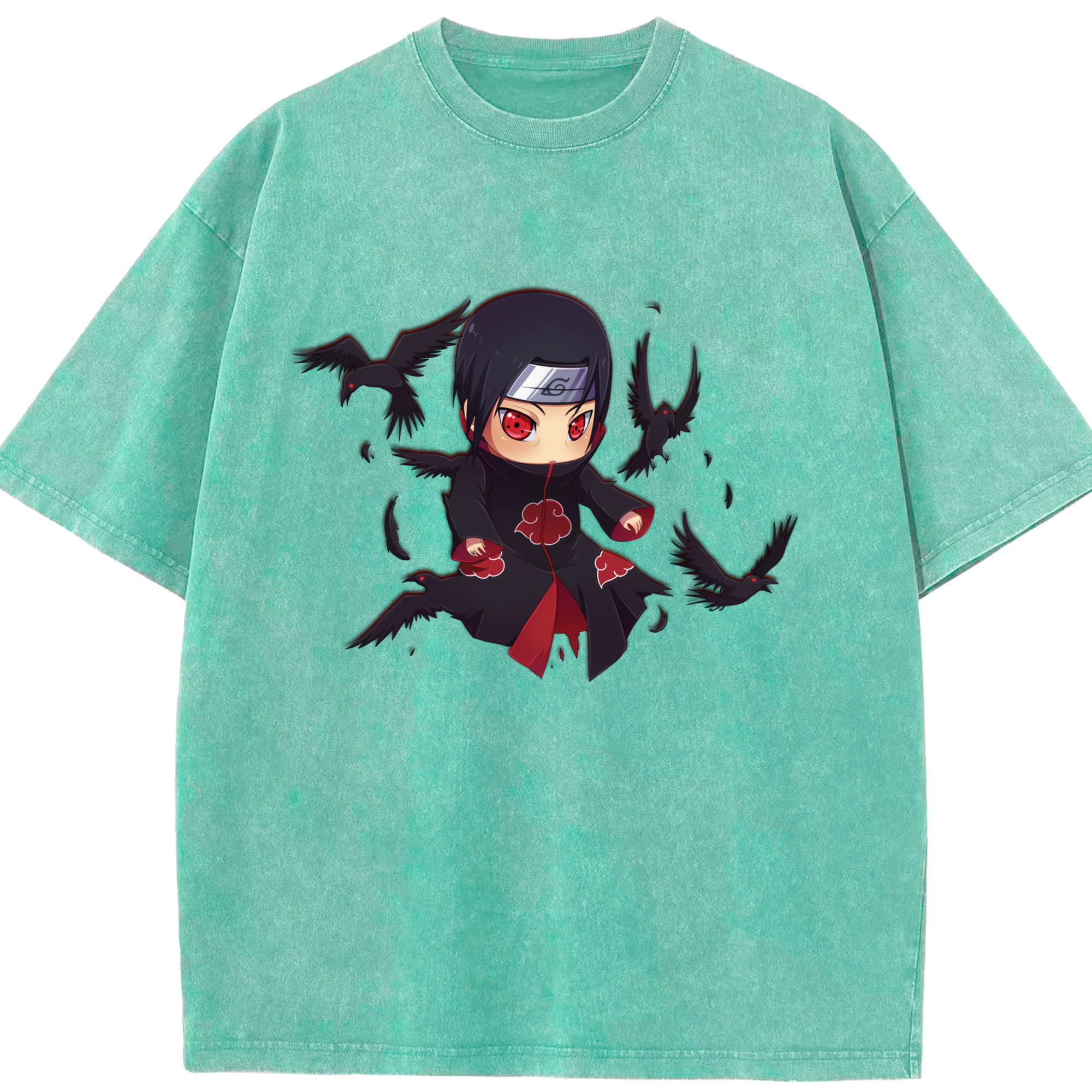 （画像用） NARUTO -ナルト- うちは イタチ Uchiha Itachi 綿100% ヴィンテージ風 半袖Tシャツ（フロントプリント）